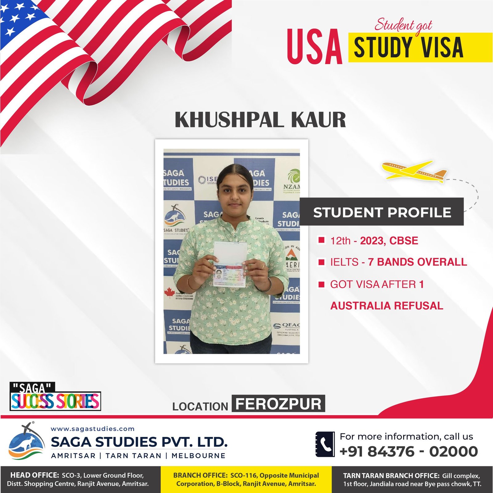 USA STUDY VISA - Khushpal - Amritsar